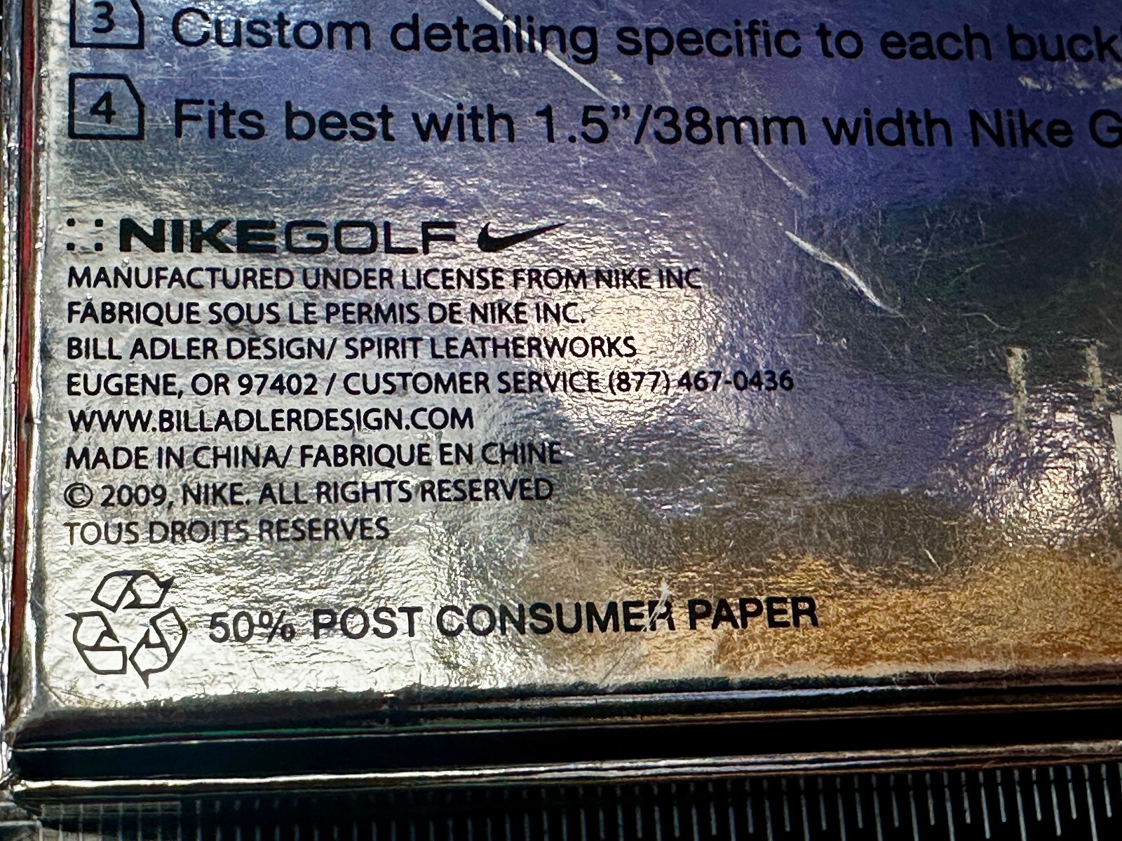 Nike Golf Rectangular Bar Pattern Metal Logo Silv… - image 23