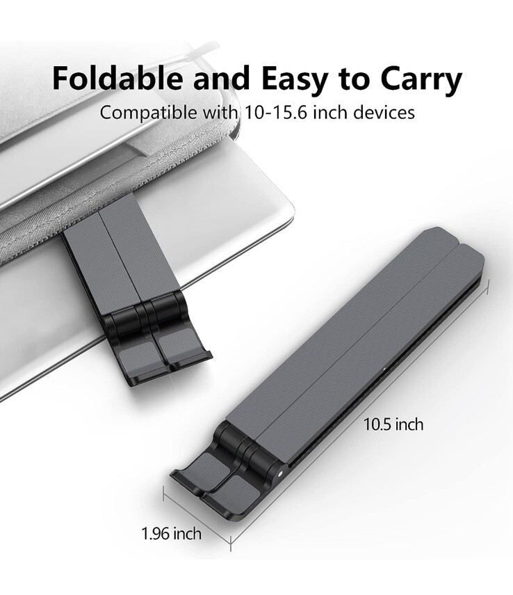 Adjustable Foldable Laptop Stand for Desk Portable ABS Silicone Ergonomic Riser