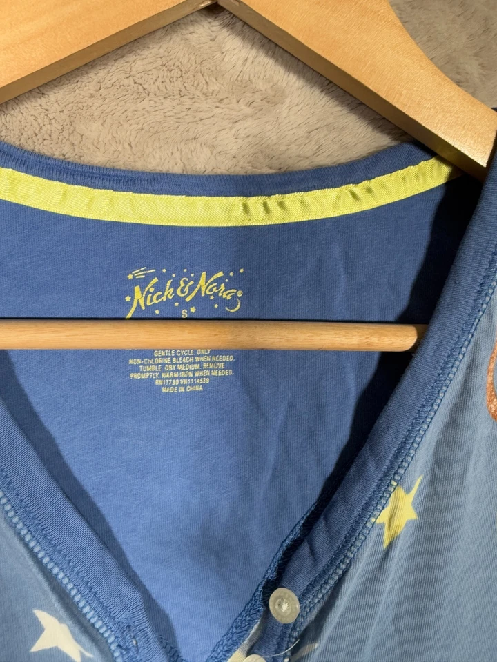Nick And Nora Nightgown Women’s Size Small Monkeys Blue - Image 3 of 4