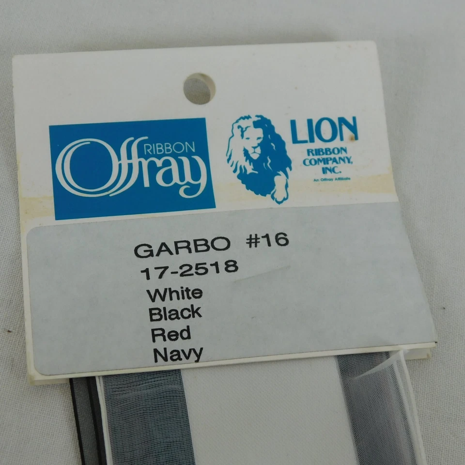 Offray Lion Ribbon Samples 5 Packs 4 Colors Each Sheer Edge Center Stripe Solid - Image 2 of 4