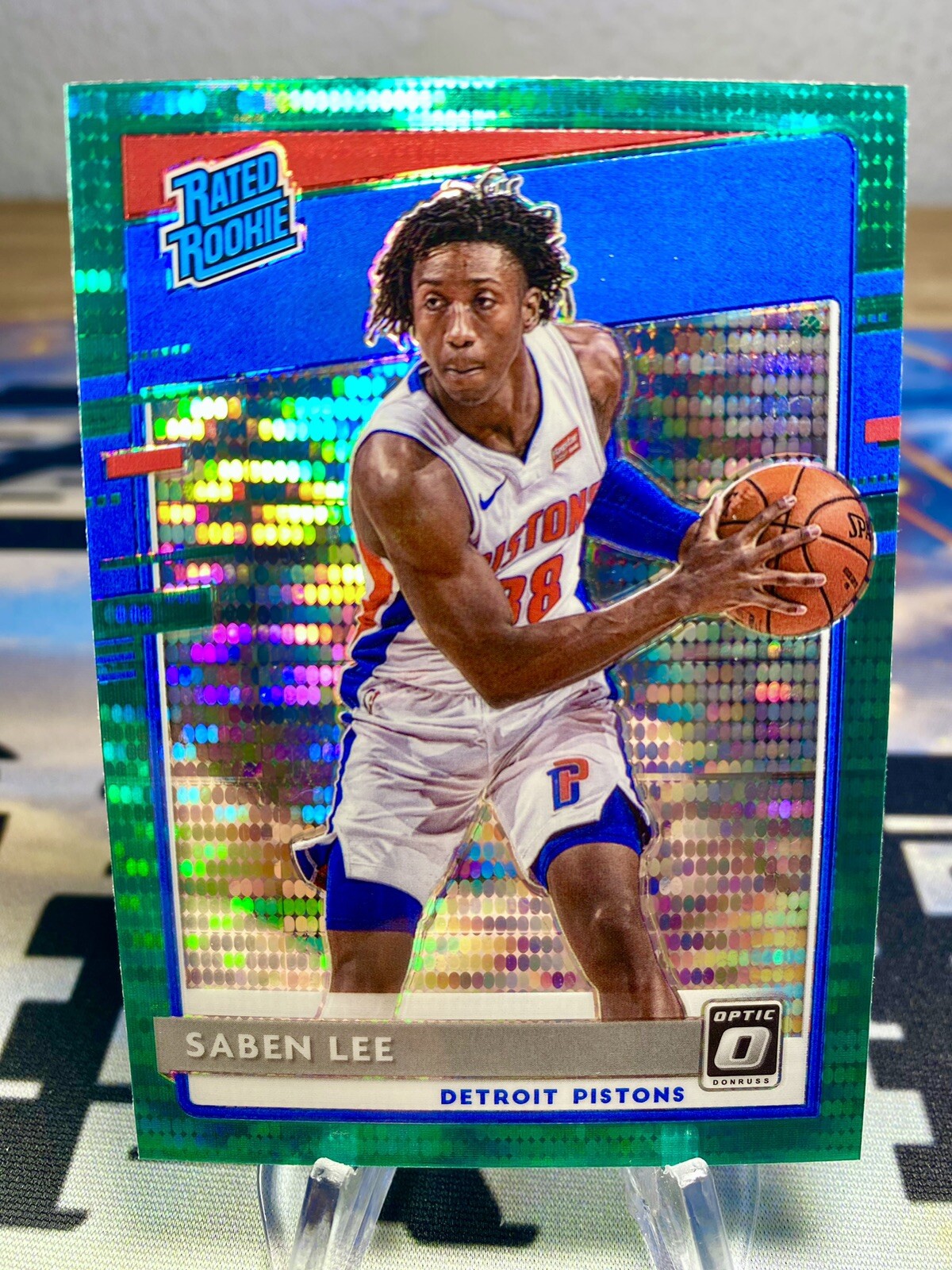 2020-21 Saben Lee Panini Donruss Optic Green Pulsar Prizm Rated Rookie #191