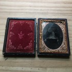 Antique Daguerreotype Photo Portrait Case w/ Baby in carriage Civil War Era