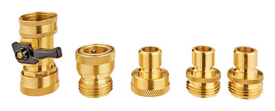 Living Accents Solid Brass Garden Hose Quick Disconnect System 5 pc Set 
