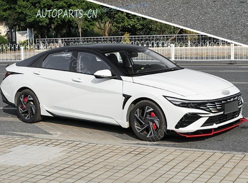 For Hyundai Elantra 2023-25 Black+Red Front Bumper Lip Spoiler Diffuser Bodykit - Picture 3 of 8