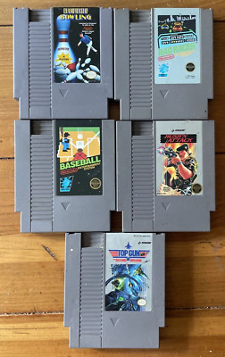 Lot of 5 NES Nintendo Entertainment System Games Bowling Rad Racer Rush N Attack