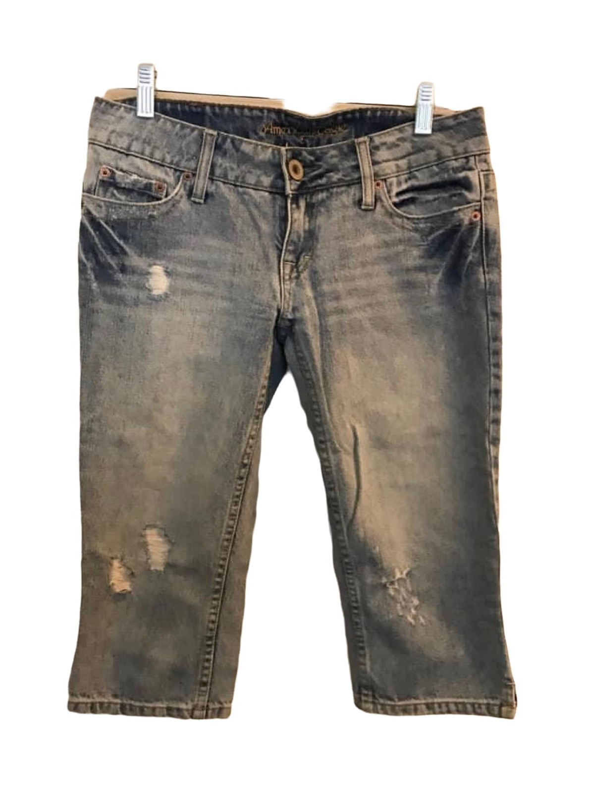 American Eagle Women Denim Capri Leggings Small Blue | eBay