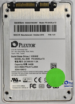 Lot of 13 Plextor 64GB 2.5'' SATA III Solid State Drive PX-64G5Le-72