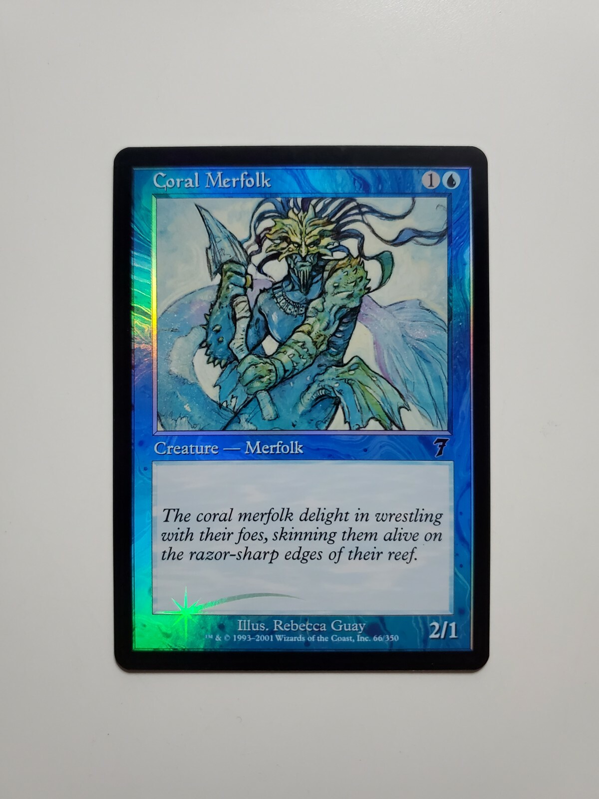 MTG Magic FOIL Coral Merfolk 7th Edition Unplayed NM