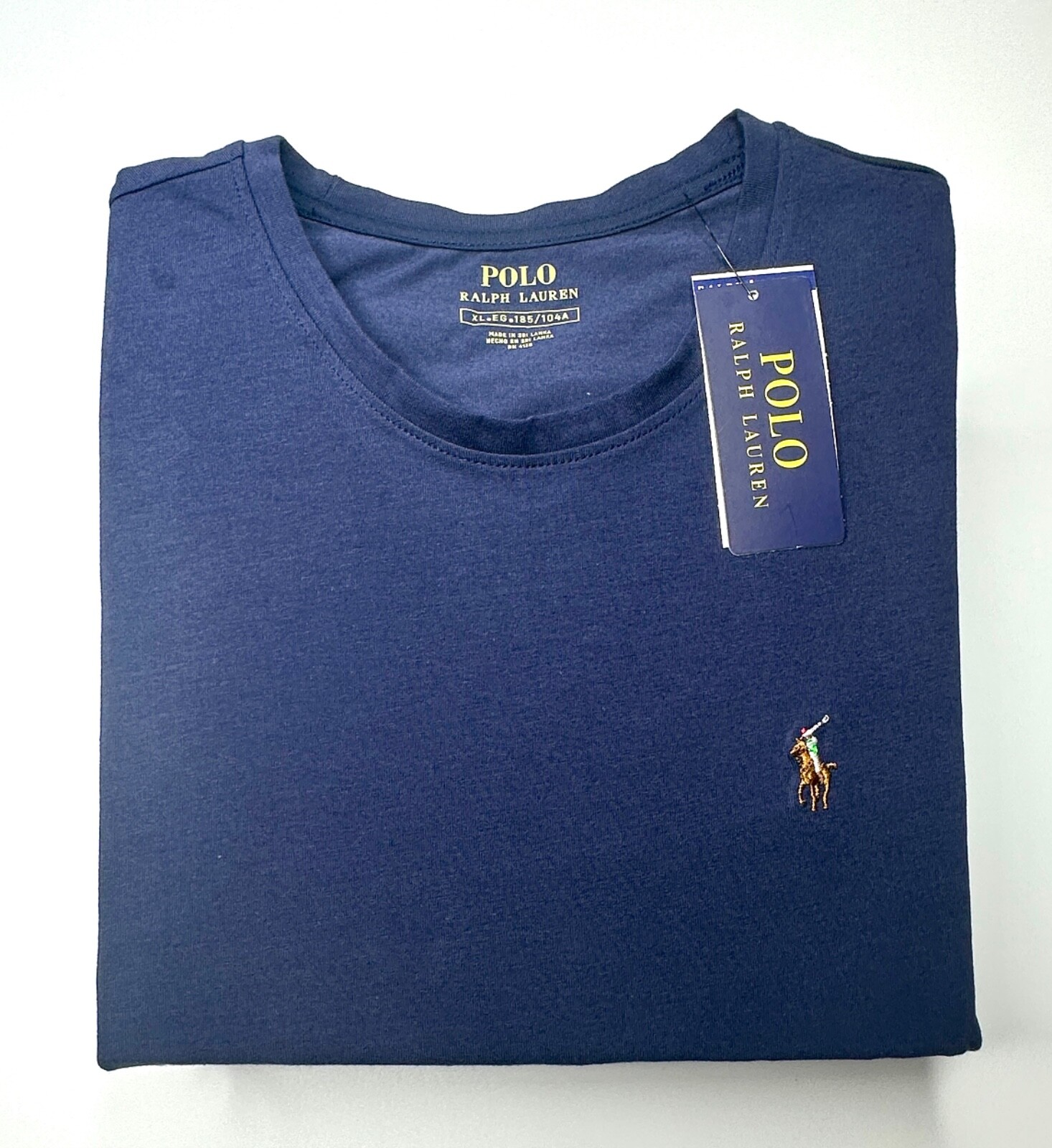 NWT Ralph Lauren polo Crew neck Men Custom Slim Fit 100% Cotton Free Shipping