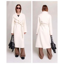 Maje Mid-length Coat With Tie Fastening Size 34 Xs