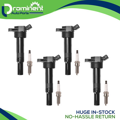 4X Ignition Coil & 4X platinum Spark Plug fit Kia Forte 1.8L L4 UF651