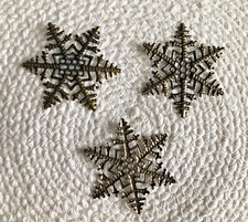3 Antique Bronze Filigree Snowflakes - 1.77" each for all Crafts