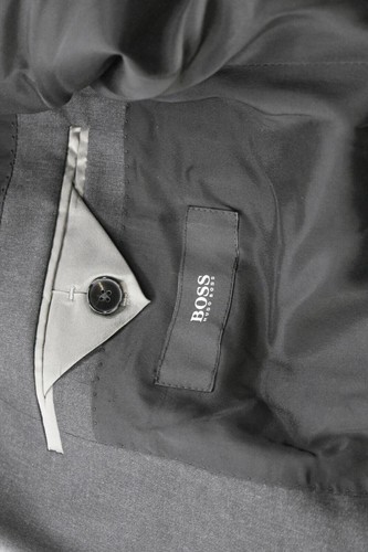 Hugo Boss Mens Dark Gray Trim Fit Solid Wool Suit Jacket Slim Fit Lined 44R - Picture 5 of 8