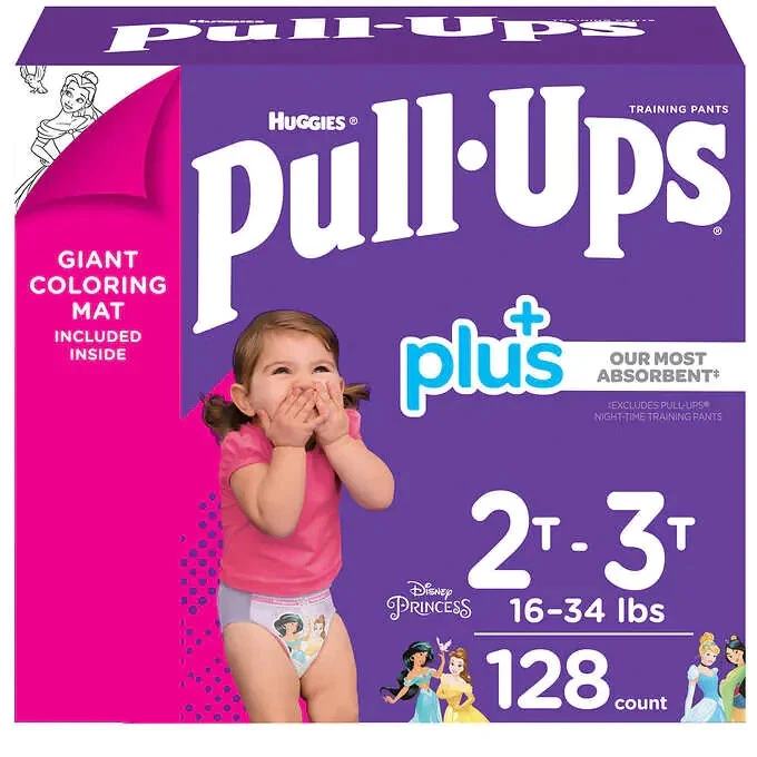 Huggies Pull-Ups Plus Training Pants For Girls 2T-3T 128 CT