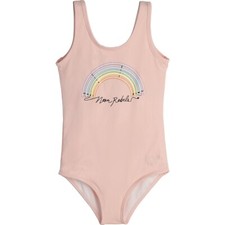 NWT Neon Rebels Mae One Piece Swim Suit in Pink Metallic Rainbow - Girls Size 12