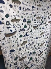 Take Me To The Lake Woods Camping Tent Bear Fishing Tree Fabric Shower Curtain