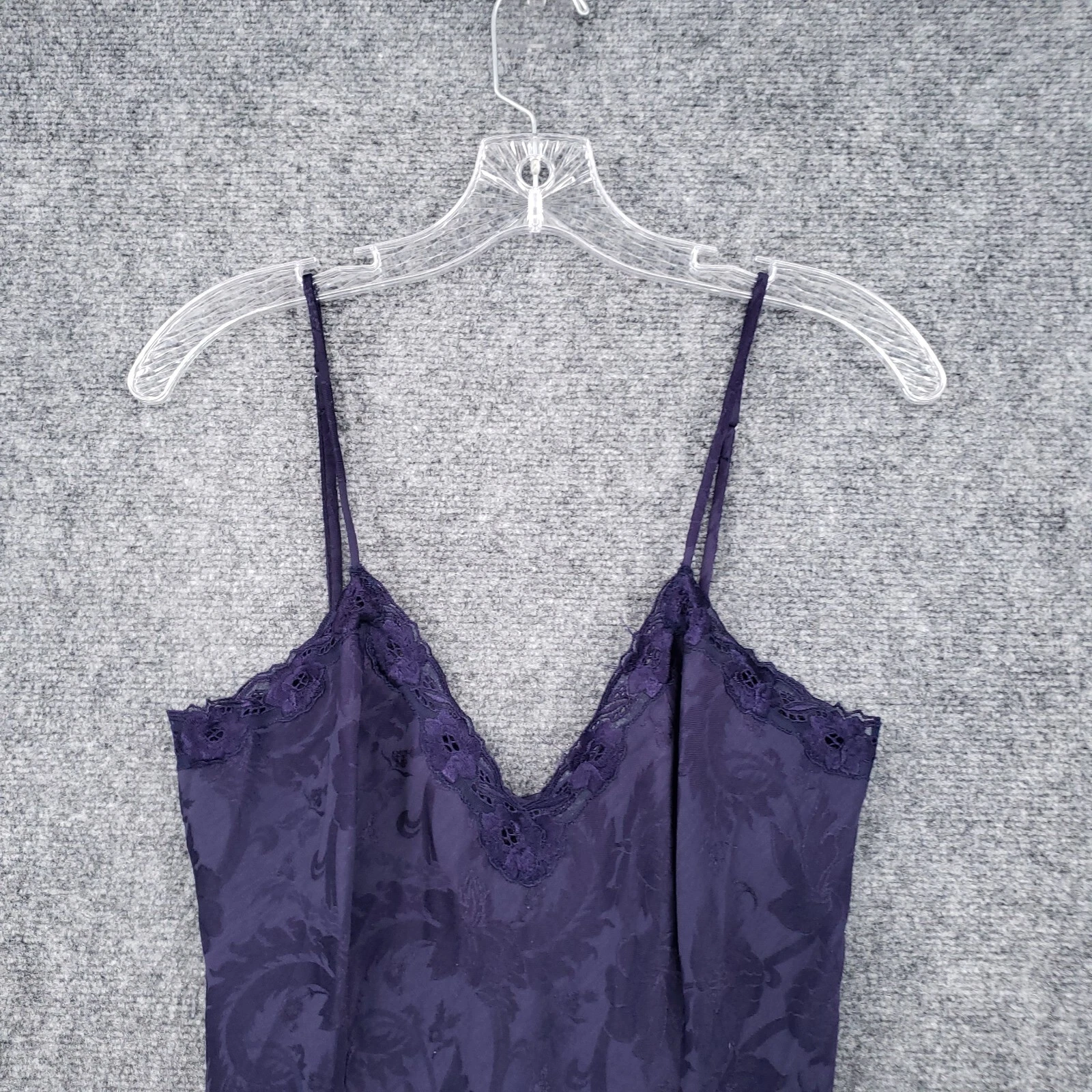 UNDERCOVER VINTAGE Victorias Secret abito slip donna S piccolo viola mini floreale scollo a V cami