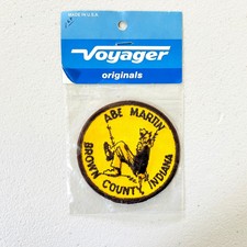 Abe Martin Brown County Indiana Patch Voyager Vintage NIP Round Made in USA