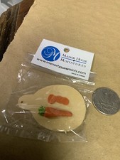 Dollhouse Miniatures Wooden Plate With Carrots