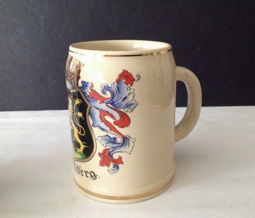 Lot of 2 VTG Heidelberg & Old Germany Ceramic 5" and 5-1/4" Tall Beer Stein Mug - Picture 8 of 10