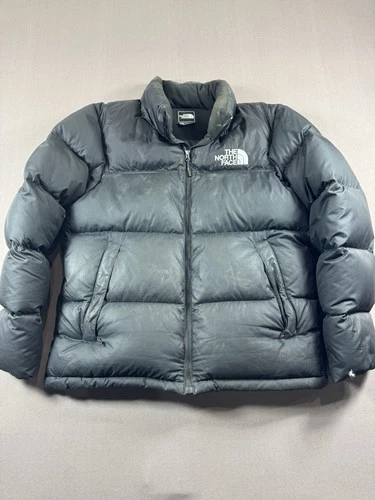 The North Face Retro 1996 Nuptse 700 Down Puffer Jacket Men L Black Y2K