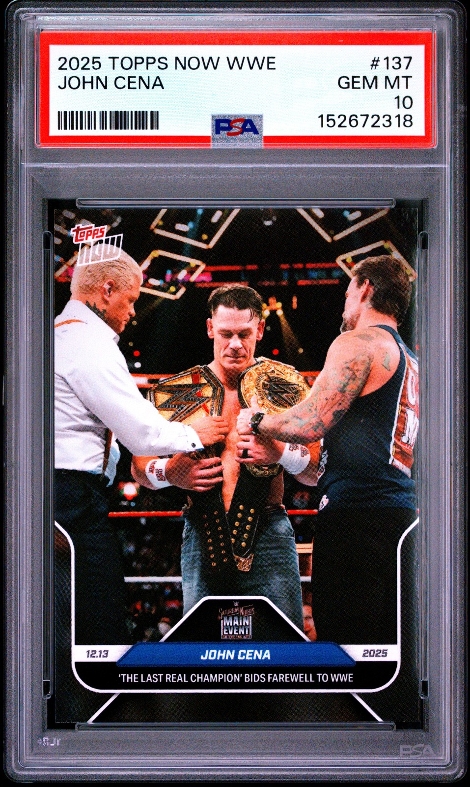 John Cena PSA 10 2025 Topps Now WWE #137 Cody Rhodes CM Punk