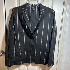 DKNY Size 6 Black 2 Button Long Sleeve Lightweight Women  s Blazer Jacket