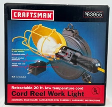 Craftsman Cord Reel Work Light - 20 Ft Retractable Cord- 983955 - New Open Box