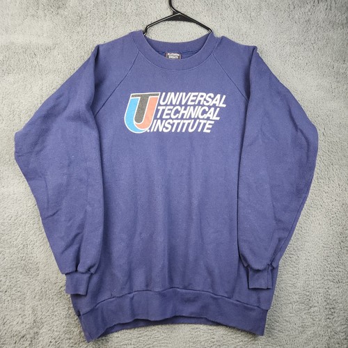 Vintage Universal Technical Institute UTI Sweatshirt Mens 2XL Navy Blue USA Made