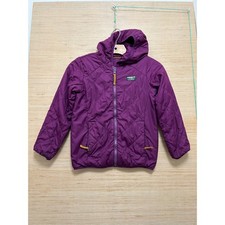 LL Bean Kids Purple Quilted Fleece Lined Hooded Jacket Full Zip Puffer L.L. Bean