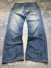Vintage Levi's 501 Jeans Men W36 L32 Blue Denim Button Fly Frayed Hem Casual