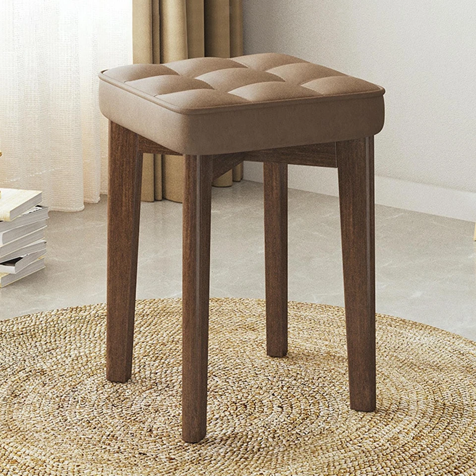 Wood Bar Stool Multifunctional Bar Upholstered Stool for Office Dorm Studio - Image 2 of 4