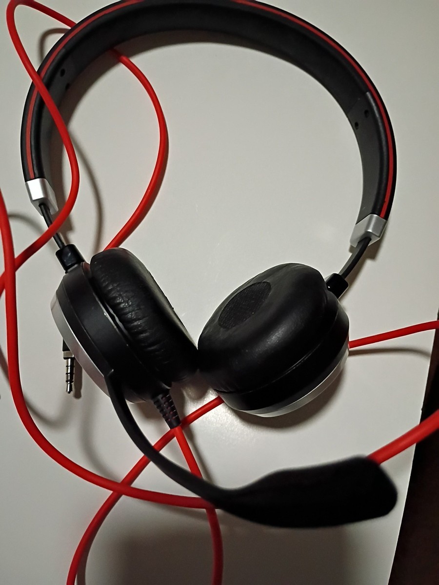 Jabra HSC017 Wired On-Ear Headset 3.5mm Jack Black Red Cable | eBay