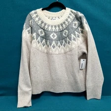 New w/ Tags Sonoma Gray/Beige Nordic Style Knit Sweater Women's Size XL 