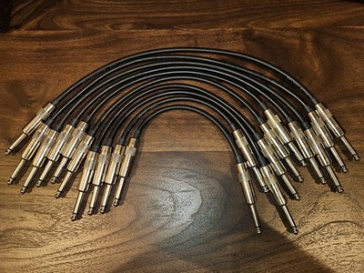 Belden 9778 Patch Cables w/ G&H 1/4'' TS Plugs (Lot of 12, 10'' to 3')