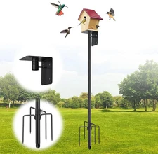 Bird House Pole,74 Inch Heavy Duty Bird Feeder Pole Mount Kit for Outdoors, 5-Pr