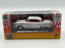 M2 Auto-Drivers 1957 Chevrolet Bel Air, White w/ Flames, R17, 1:64, NIB
