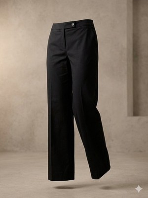 MAX MARA women s High Waisted Straight Leg  Cotton Blend Trousers In Black Sz.16