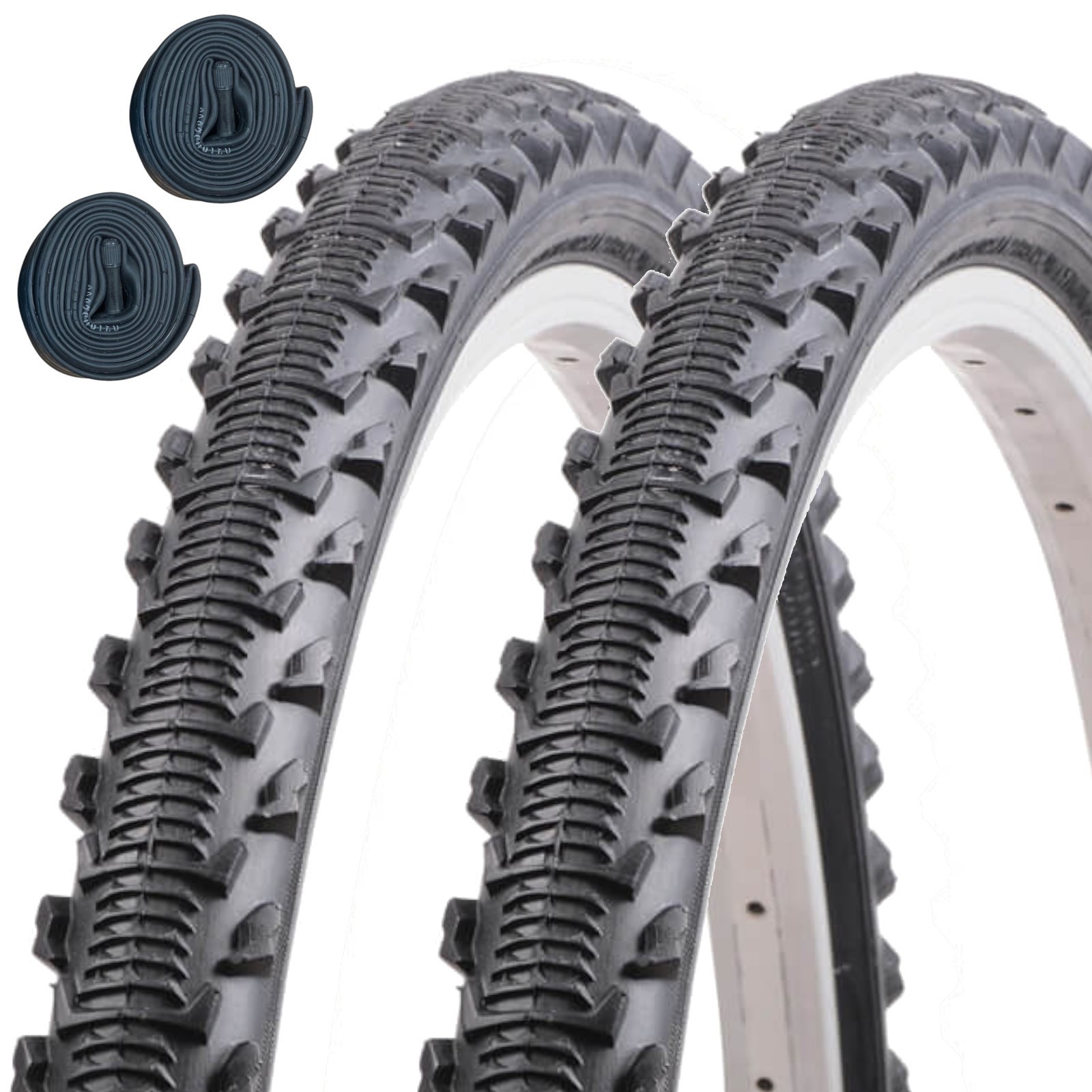 Nutrak 24 Asteroid 24x1.75"" 24 Inch Bike Tyre Pair of Tyres with Schrader Tubes