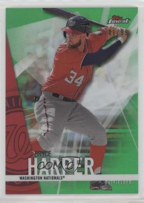 2017 Topps Finest Green Refractor 41/99 Bryce Harper #79 2d9