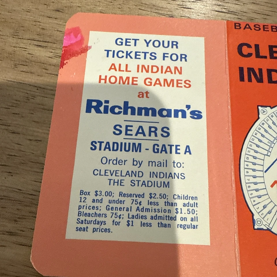 1967 Cleveland Indians Baseball Pocket Schedule - Image 3 of 4
