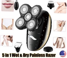 5 IN 1 Electric Wet Dry Painless Rechargeable Lady Shaver Razor for Women NEW