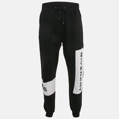 Givenchy Black Logo Embroidered Cotton Sweatpants L | eBay