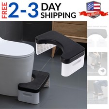 7 inch Folding Toilet Stool, Squatting Poop Stool, Bathroom Potty Step Stool,...