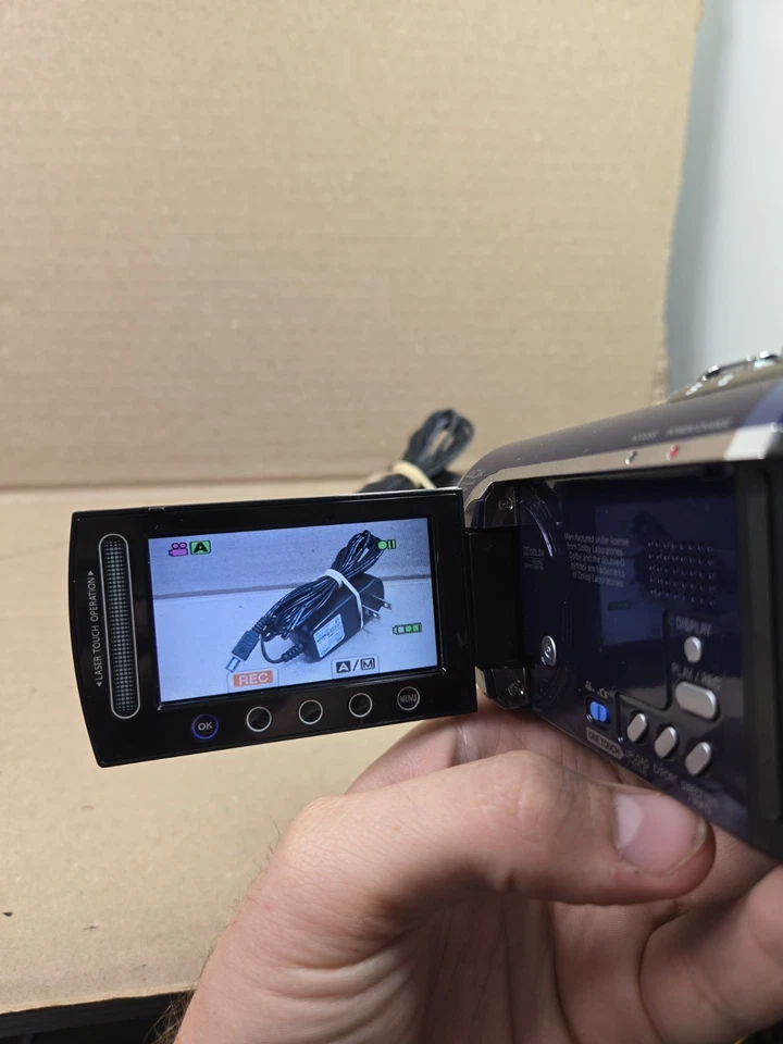 JVC Camcorder Everio GZ-MG630AU 60GB HDD Digital Video Camera Blue Used Tested  - Image 3 of 4