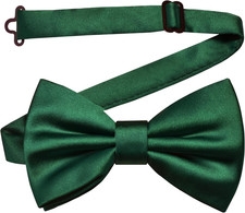Solid Color Pre-tied Bow Tie Quality Adjustable Bowtie for Men Party Wedding