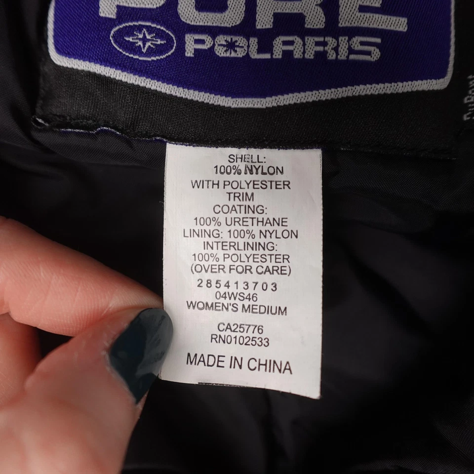 Pure Polaris Jacket Womens Medium Black Gray Snowmobile Thermolite Snowboard 90s - Image 4 of 4