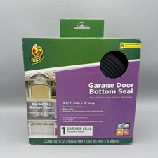 Duck Garage Metal Door Bottom Seal 2 3/4”"  X 18 Ft Black 1 Or 2 Car Garage