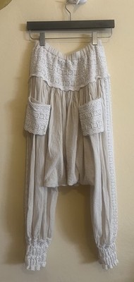 Boho Harem Pants With Lace size small 