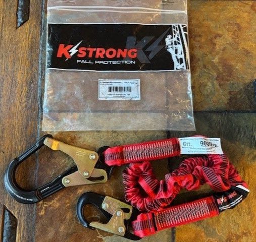 KStrong Lanyard with Snap Hooks,  Fall protection, 6' Shock Energy Absorbing